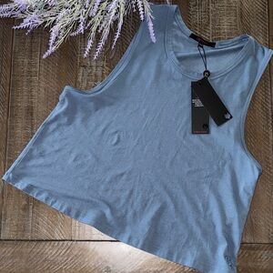 NWT Greyson Sleeveless Crop Tank Top - indigo